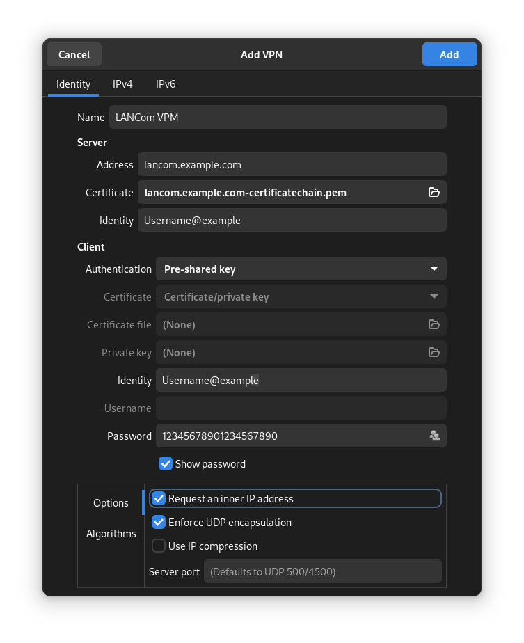 screenshot of NetworkManager-VPN